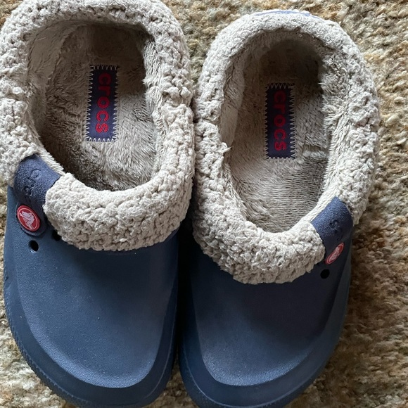 CROCS Blue and Cream Cozy Slippers - Picture 3 of 5